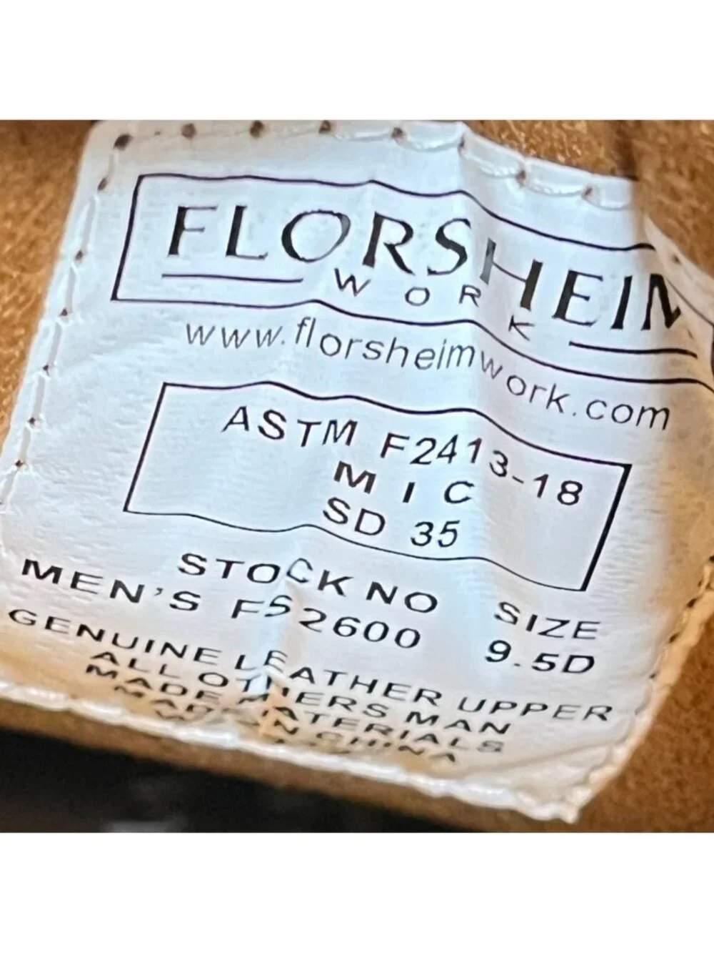 Florsheim Gridley Mens Size 9.5 Brown Leather Steel Toe Safety Work Oxford Shoes